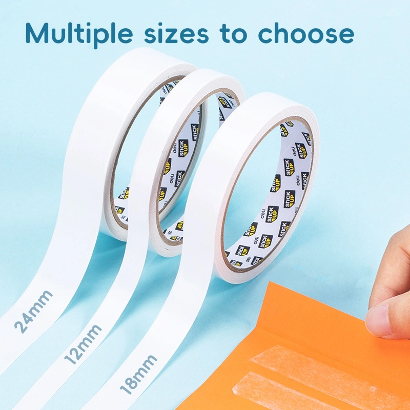 deli EA364 Double-Sided Tape, 18mm*10y*80μm 16 rolls, White - Image 9