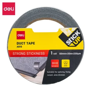 deli EA615 Duct Tape, 60mm*20m*230μm 1 roll, Black
