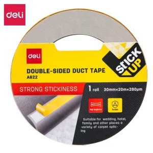 deli EA622 Double-sided Duct Tape, 30mm*20m*280μm 1 roll, Brown