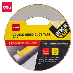 deli EA623 Double-sided Duct Tape, 45mm*20m*280μm 1 roll, Brown