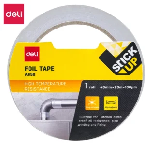 deli EA650 Foil Tape, 48mm*20m*100μm 1 roll, Silver