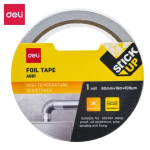 deli EA651 Foil Tape, 60mm*10m*100μm 1 roll, Silver