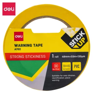 deli EA702 Warning Tape, PVC 48mm*33m*130μm 1 roll, Yellow