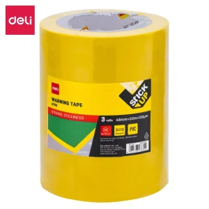 deli EA703 Warning Tape, PVC 48mm*33m*130μm 3 rolls, Yellow