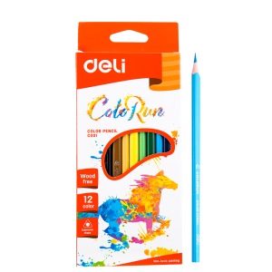 deli EC00100 Colored Pencil, 12 colors, Assorted Colors - Style 1