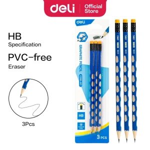 deli EC016-MT Graphite Pencil, HB φ2.2mm Hexagonal Barrel, Blue