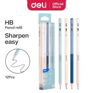 deli EC031-HB Graphite Pencil, Pink, White, Green, Yellow