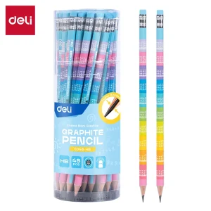 deli EC042-HB Graphite Pencil, Assorted Colors