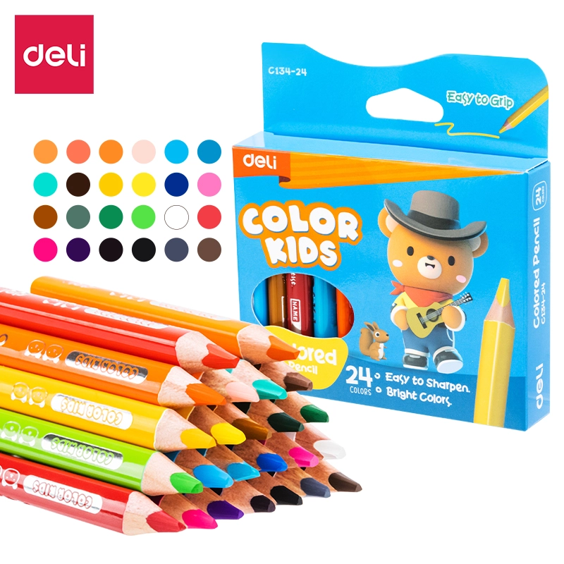 deli EC134-24 Colored Pencil, φ5*87mm Triangular barrel, 24 colors