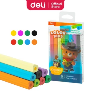 deli EC135-8 Colored Pencil, 4mm lead, 8 colors