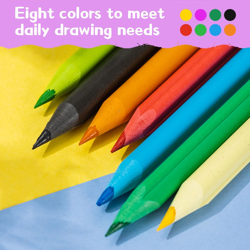 deli EC135-8 Colored Pencil, 4mm lead, 8 colors - Image 3
