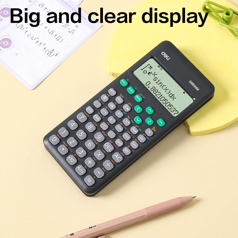 deli ED991ARX Scientific Calculator, 56F-8+2 digits, Black - Image 5
