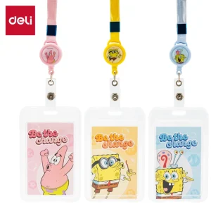 deli EF455 Name Badge & Lanyard, card size: 54*86mm, Pink, Yellow, Blue