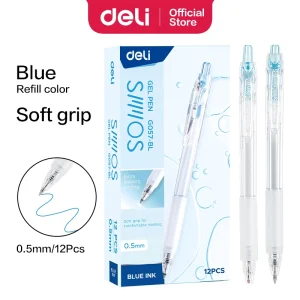 deli EG057-BL Gel Pen, Bullet tip: 0.5mm, Blue