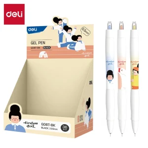 deli EG08T-BK Gel Pen, White, Pink, Blue