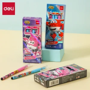 deli EG105-PR Gel Pen, Blue, Pink