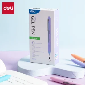 deli EG110-BK Gel Pen, Blue, Orange, Pink, Purple