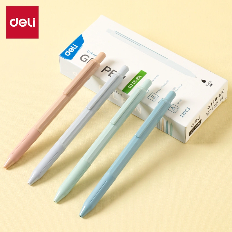 deli EG116-BK Gel Pen, Blue, Green, Pink, Purple