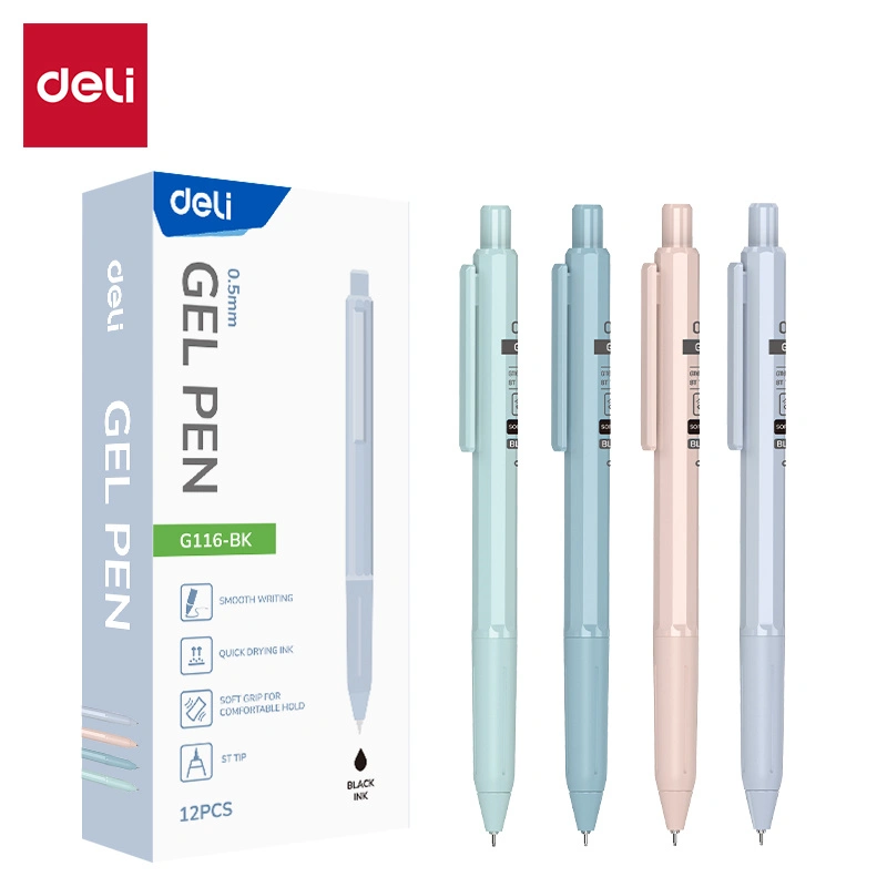 deli EG116-BK Gel Pen, Blue, Green, Pink, Purple - Image 2