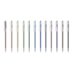 deli EG118-12A Color Gel Pen, 12 Colors