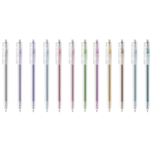 deli EG118-12B Color Gel Pen, 12 Colors
