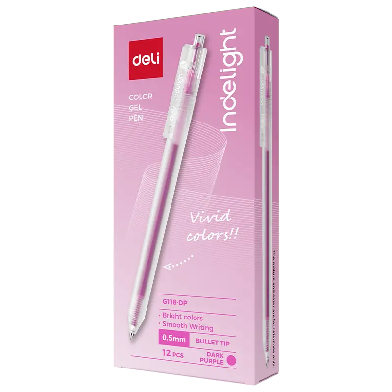deli EG118-DP Color Gel Pen, Dark Purple