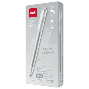 deli EG118-GY Color Gel Pen, Grey