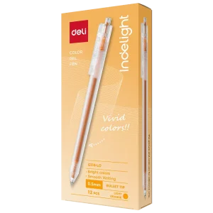 deli EG118-LO Color Gel Pen, Light Orange