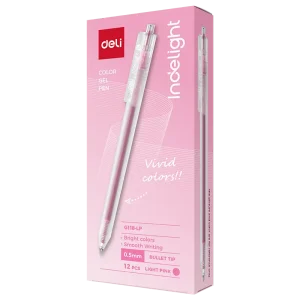 deli EG118-LP Color Gel Pen, Light Pink