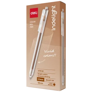 deli EG118-LR Color Gel Pen, Light Brown