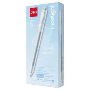 deli EG118-WB Color Gel Pen, Water Blue