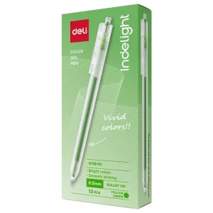 deli EG118-YG Color Gel Pen, Yellow Green