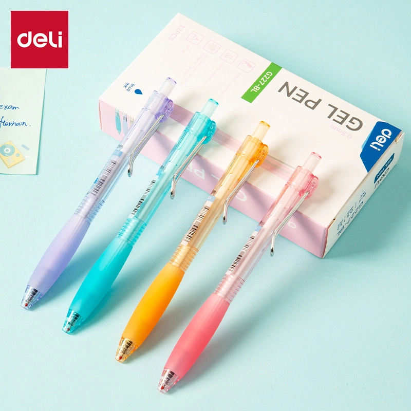 deli EG227-BL Gel Pen, Blue, Orange, Pink, Purple