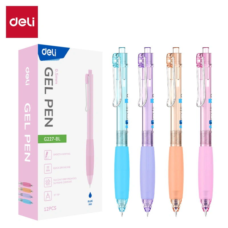 deli EG227-BL Gel Pen, Blue, Orange, Pink, Purple - Image 2