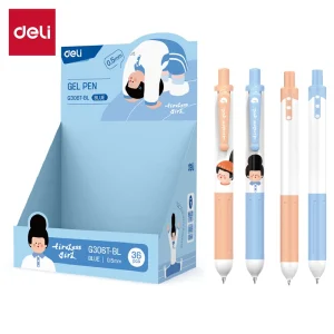 deli EG306T-BL Gel Pen, Orange, Blue