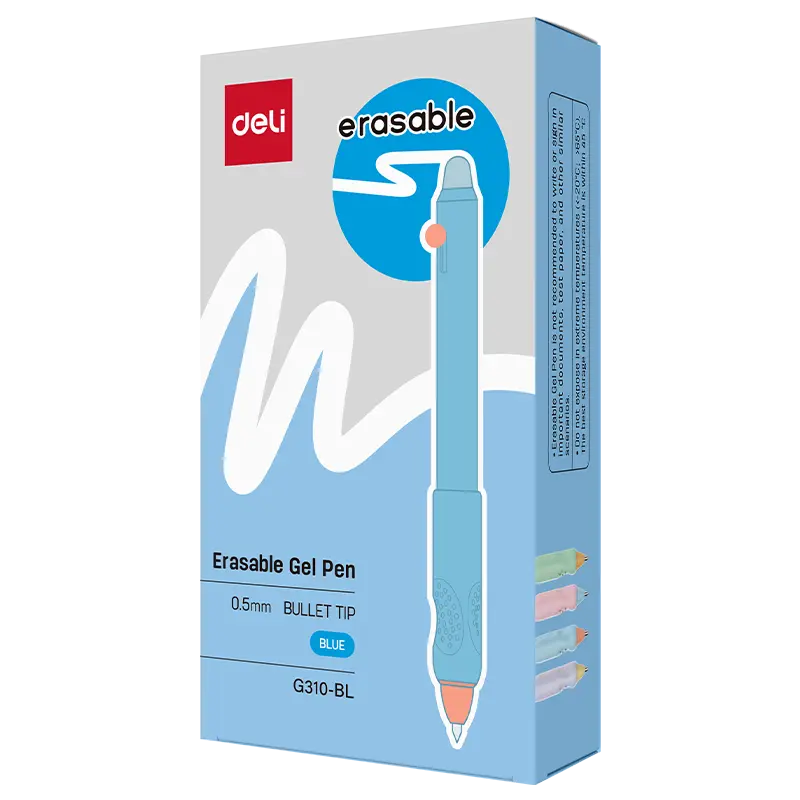 deli EG310-BL Erasable Gel Pen, Blue