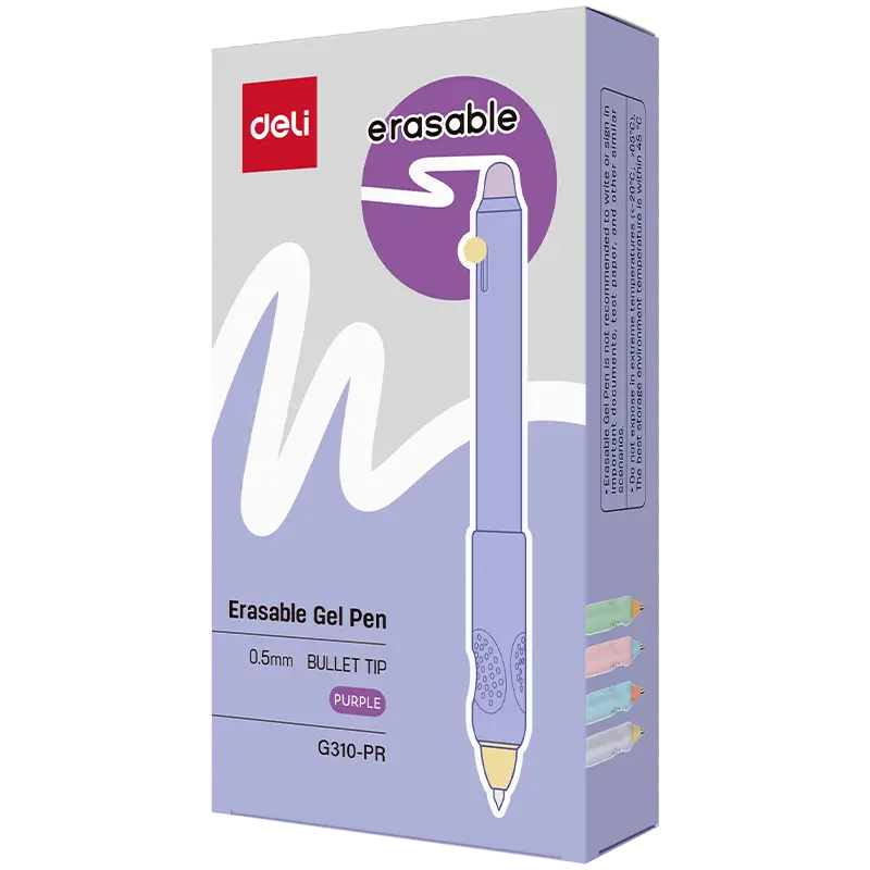 deli EG310-PR Erasable Gel Pen, Purple