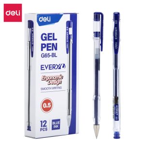 deli EG65-BL Gel Pen, Bullet tip:0.5mm, Blue