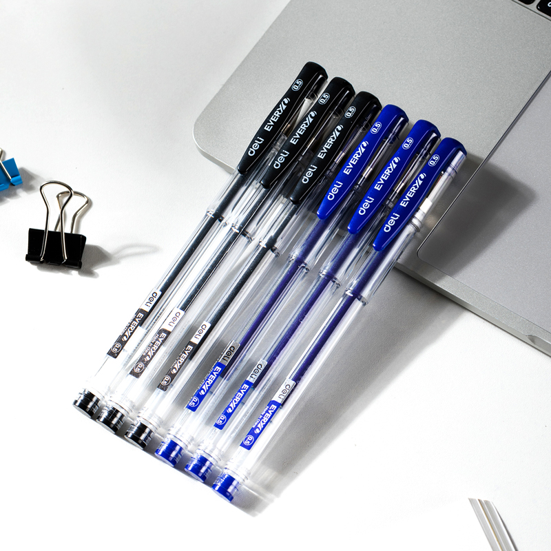 deli EG65-BL Gel Pen, Bullet tip:0.5mm, Blue - Image 4