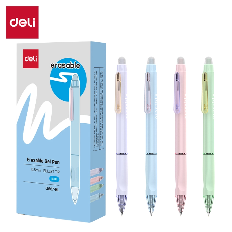 deli EG667-BL Erasable Gel Pen, Blue - Image 2