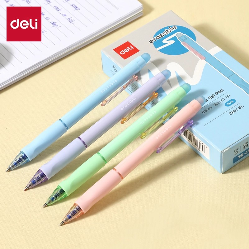 deli EG667-BL Erasable Gel Pen, Blue