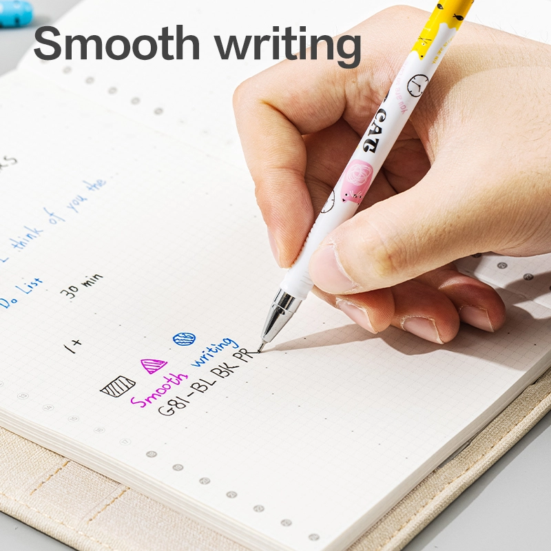 deli EG81-BK Gel Pen, Tip: 0.5mm, Black - Image 4