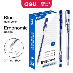 deli EG82-BL Gel Pen, Bullet tip: 0.7mm, Blue