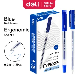 deli EG83-BL Gel Pen, Bullet tip: 0.7mm, Blue