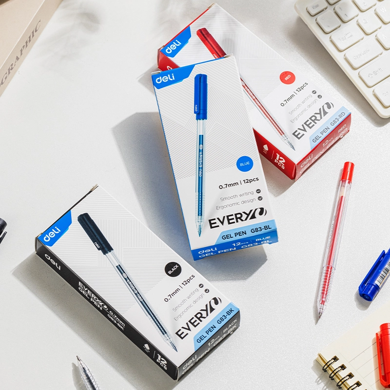 deli EG83-BL Gel Pen, Bullet tip: 0.7mm, Blue - Image 5