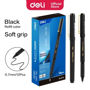 deli EG84-BK Gel Pen, Bullet tip: 0.7mm, Black
