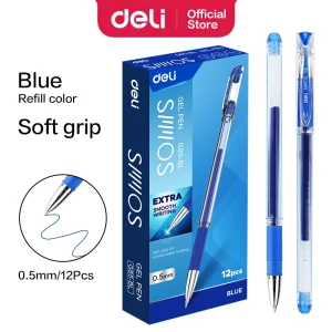 deli EG85-BL Gel Pen, Bullet tip: 0.5mm, Blue