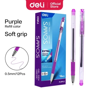 deli EG85-PR Gel Pen, Tip: 0.5mm, Purple