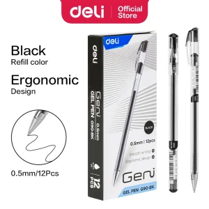deli EG90-BK Gel Pen, Bullet tip: 0.5mm, Black