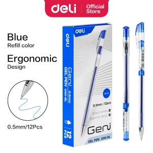 deli EG90-BL Gel Pen, Bullet tip: 0.5mm, Blue